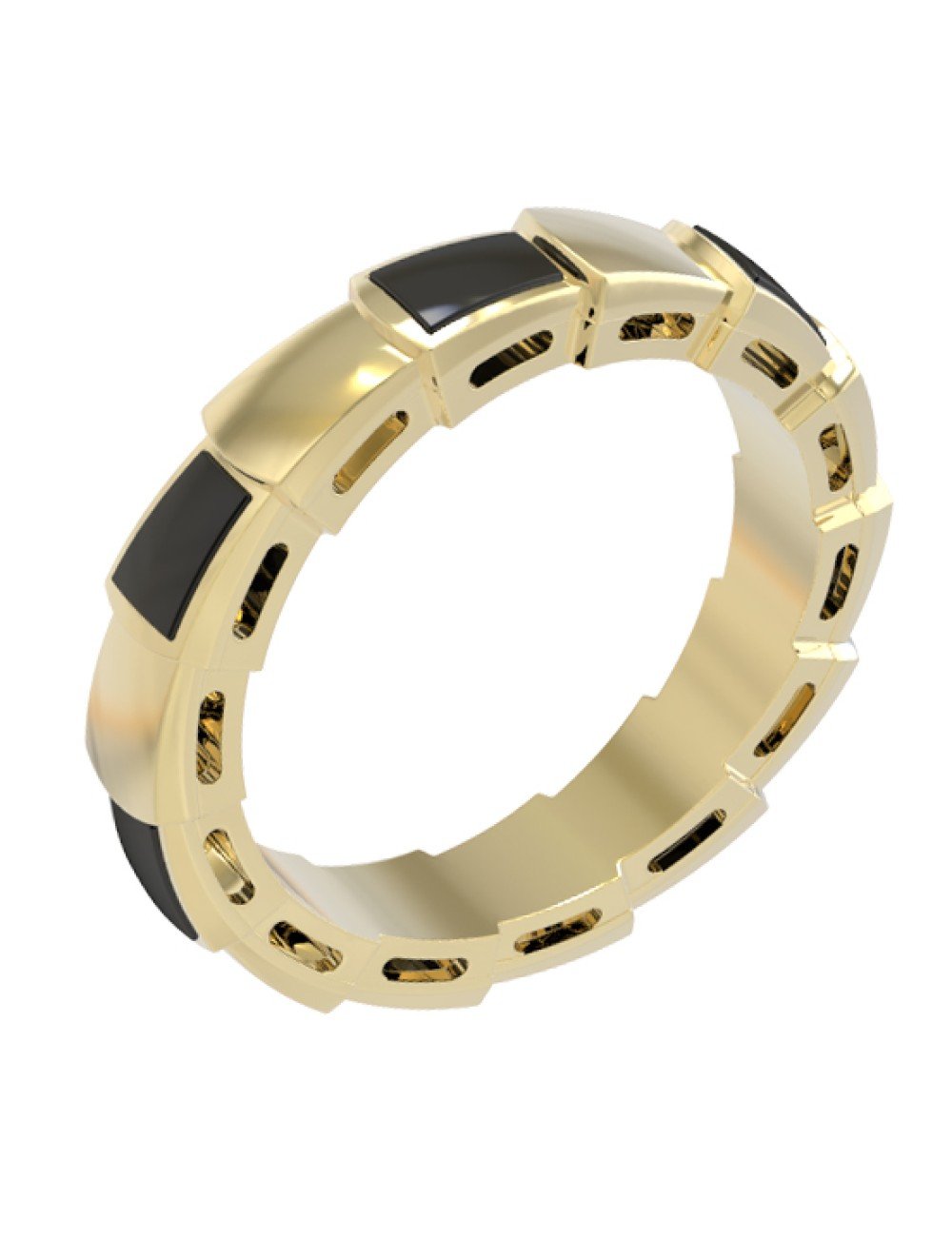 Кольцо из лимонного золота c ониксом