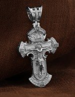 Крест из белого золота c бриллиантами