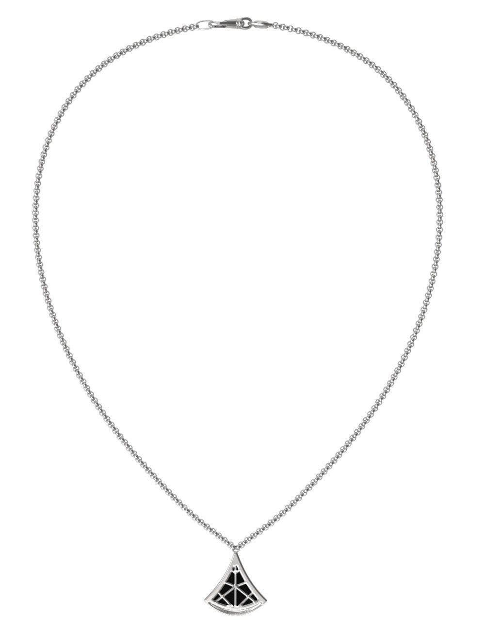 Колье из белого золота c ониксом