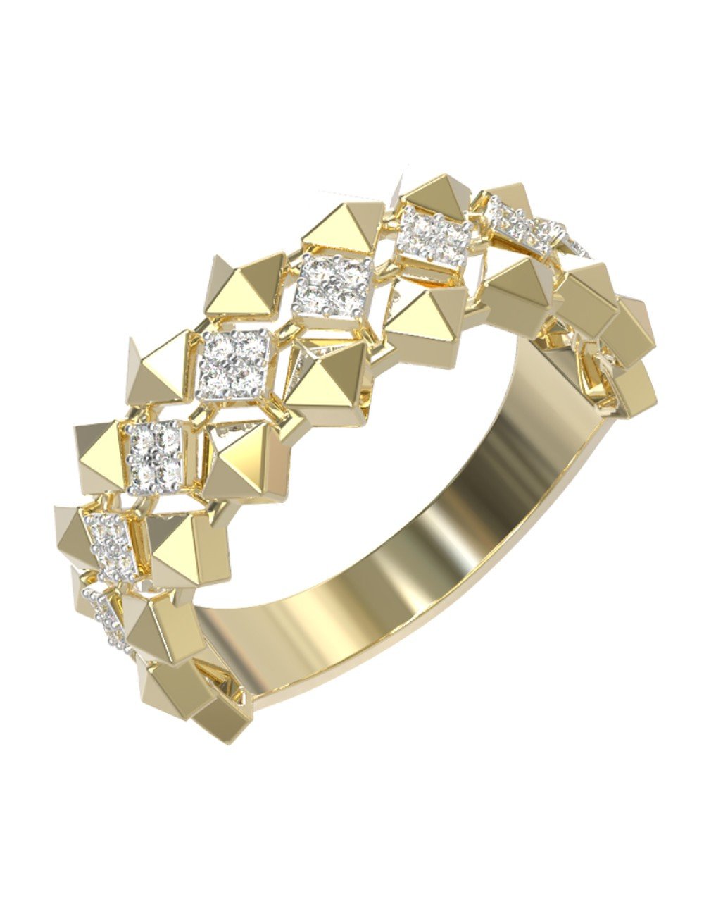 Кольцо из лимонного золота c бриллиантами