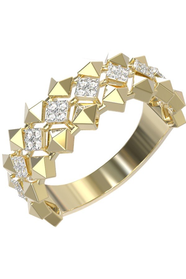 Кольцо из лимонного золота c бриллиантами