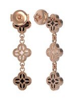 Серьги из золота c бриллиантами, ониксом и перламутром