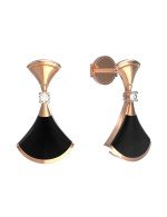 Серьги из золота c бриллиантами и ониксом