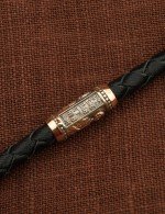 Гайтан из золота c кожаным шнурком