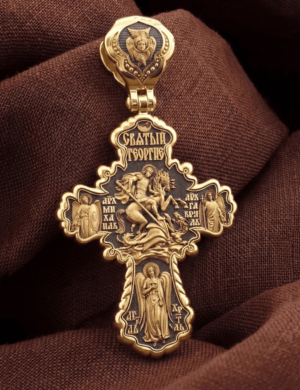 Крест из лимонного золота