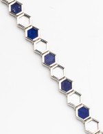 Браслет из белого золота c лазуритом и перламутром