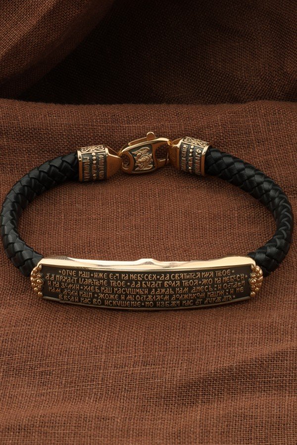 Браслет из золота c шнурком