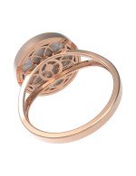 Кольцо из золота c бриллиантами и перламутром