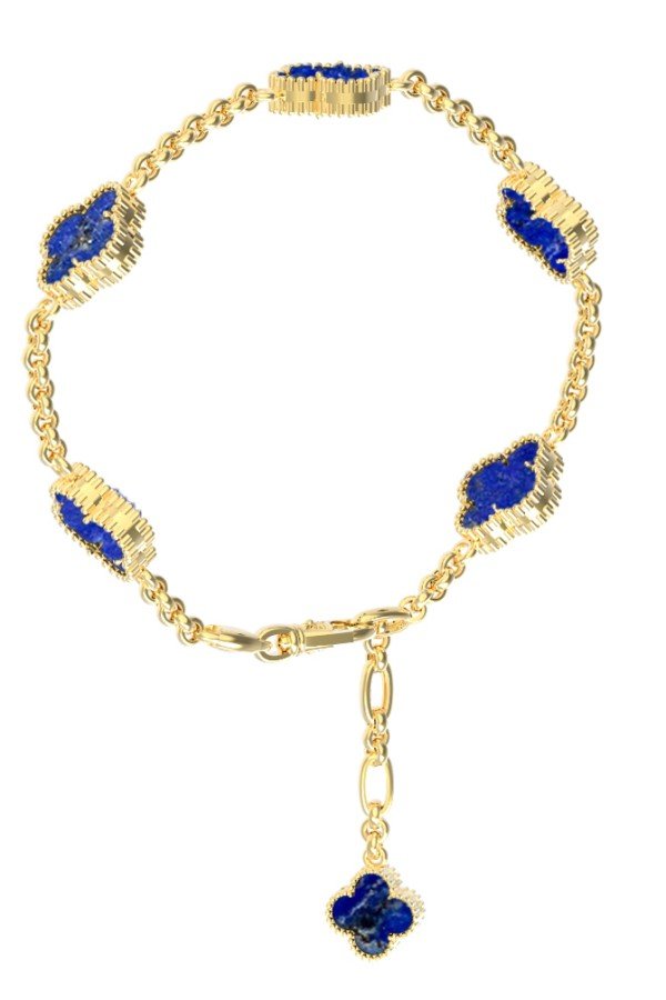 Браслет из лимонного золота c лазуритом