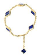 Браслет из лимонного золота c лазуритом