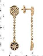 Серьги из золота c бриллиантами, лазуритом и перламутром