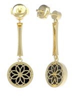 Серьги из лимонного золота c фианитом и ониксом