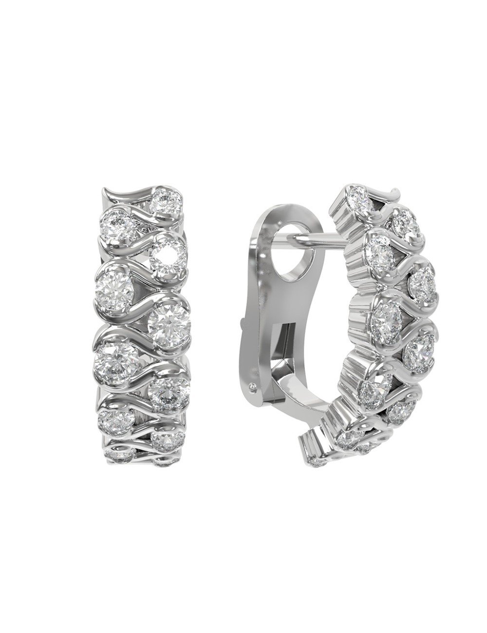 Серьги из белого золота c бриллиантами