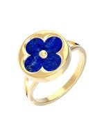 Кольцо из лимонного золота c лазуритом