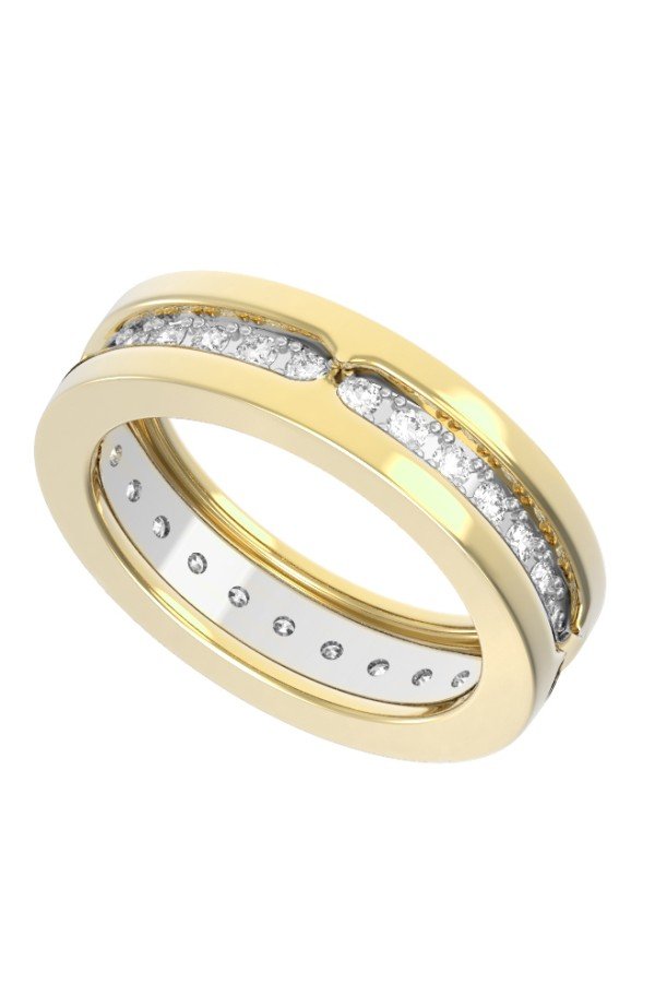 Кольцо из лимонного золота c бриллиантами