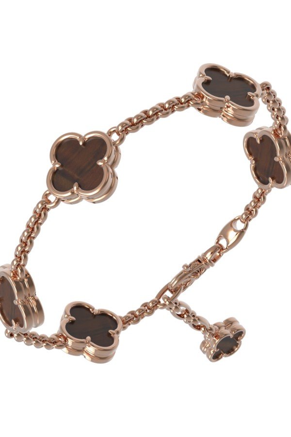 Браслет из золота c тигровым глазом