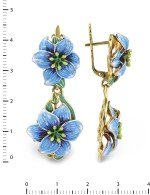 Серьги из лимонного золота c эмалью