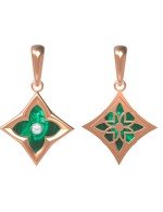 Подвеска из золота c бриллиантами и малахитом