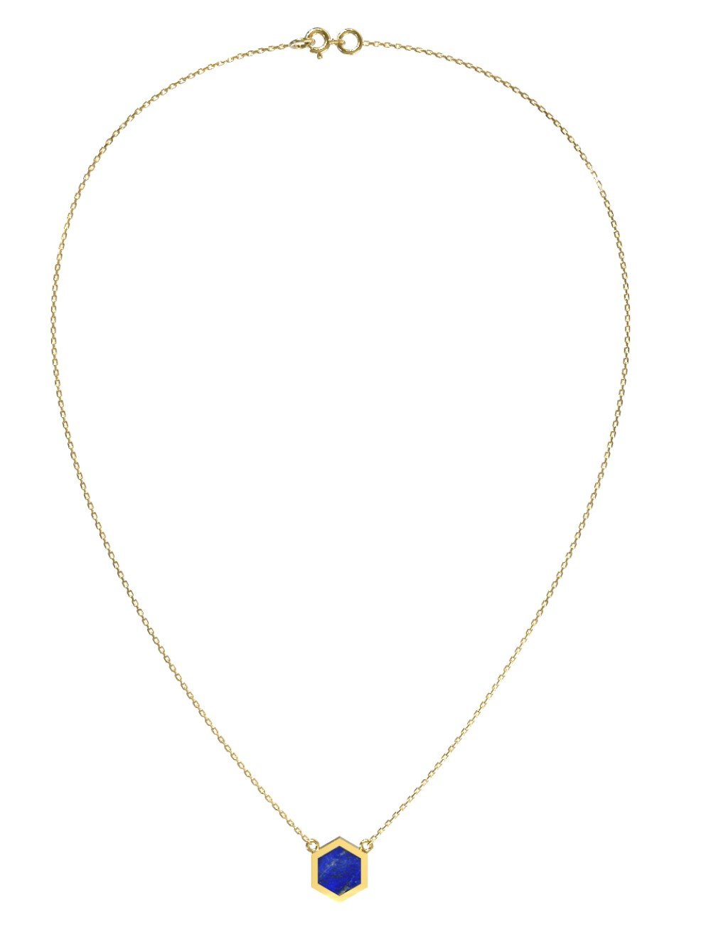 Колье из лимонного золота c лазуритом