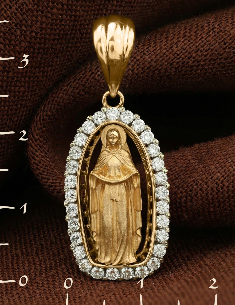 Образок из лимонного золота c бриллиантами