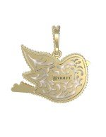 Подвеска из лимонного золота c эмалью и перламутром