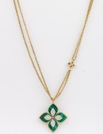 Колье из лимонного золота c бриллиантами и малахитом