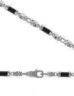 Цепь из белого золота c ониксом