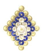 Подвеска из лимонного золота c лазуритом и перламутром