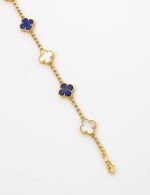 Браслет из лимонного золота c лазуритом и перламутром