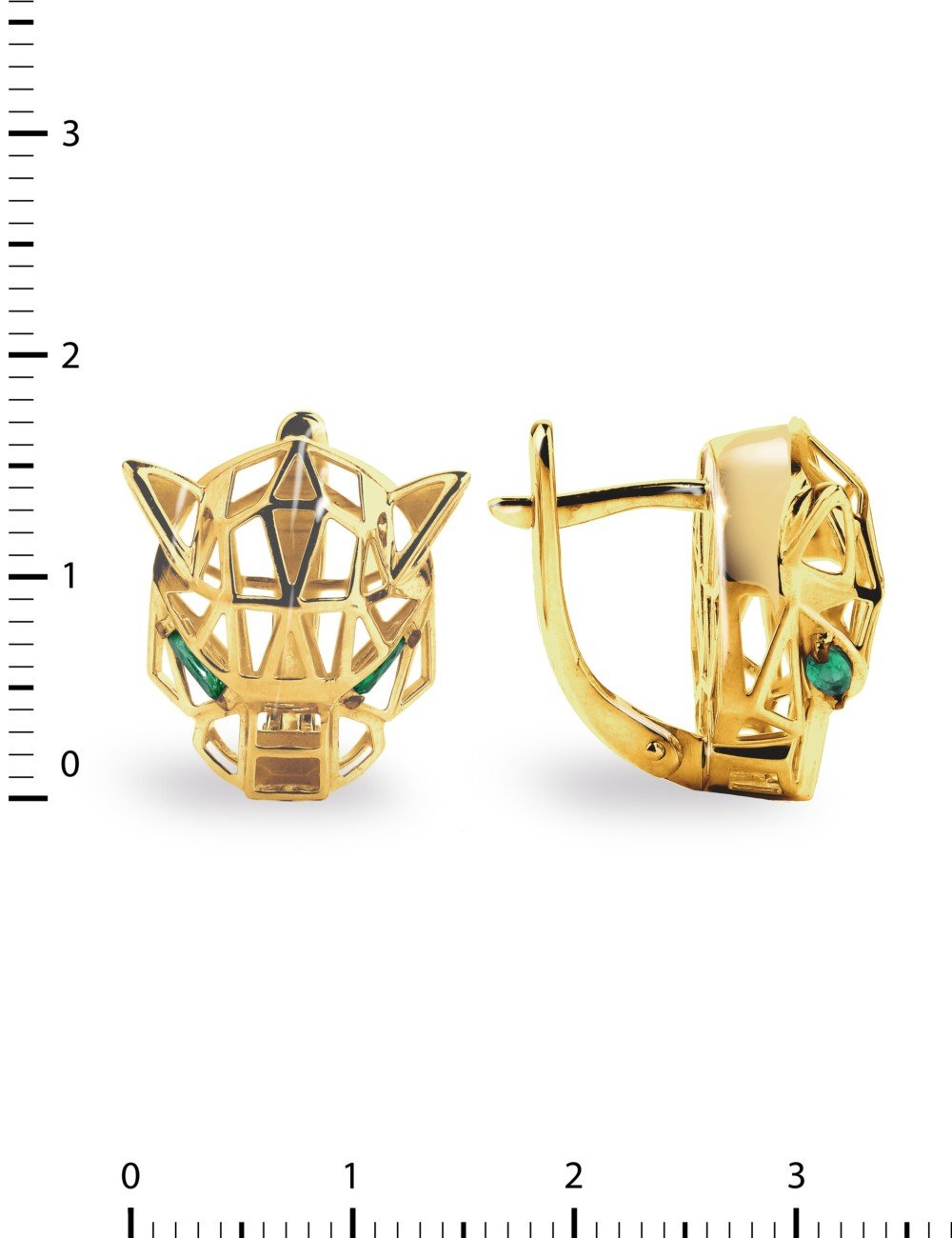 Серьги из золота c изумрудом