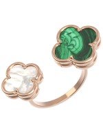 Кольцо из золота c малахитом и перламутром