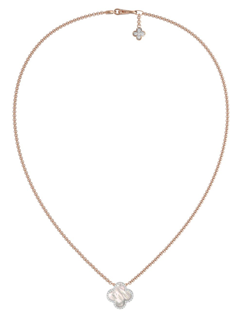 Колье из золота c бриллиантами и перламутром