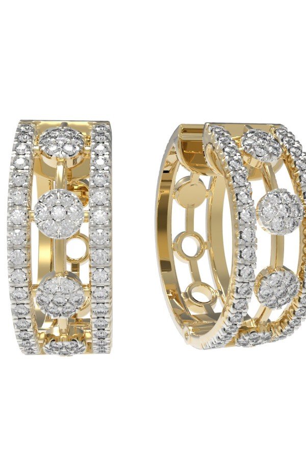 Серьги из лимонного золота c бриллиантами