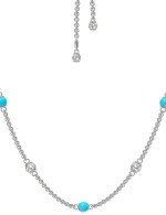 Колье из белого золота c бирюзой