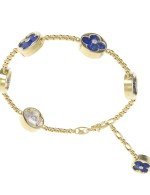 Браслет из лимонного золота c бриллиантами, лазуритом и перламутром