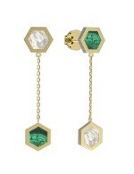 Серьги из лимонного золота c малахитом и перламутром