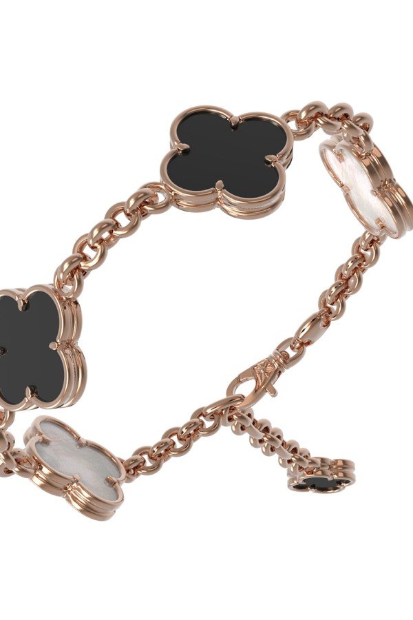 Браслет из золота c ониксом и перламутром