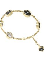 Браслет из лимонного золота c бриллиантами, ониксом и перламутром