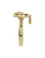 Кольцо из лимонного золота c бриллиантами и ониксом