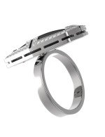 Кольцо из белого золота c бриллиантами, рубином и ониксом