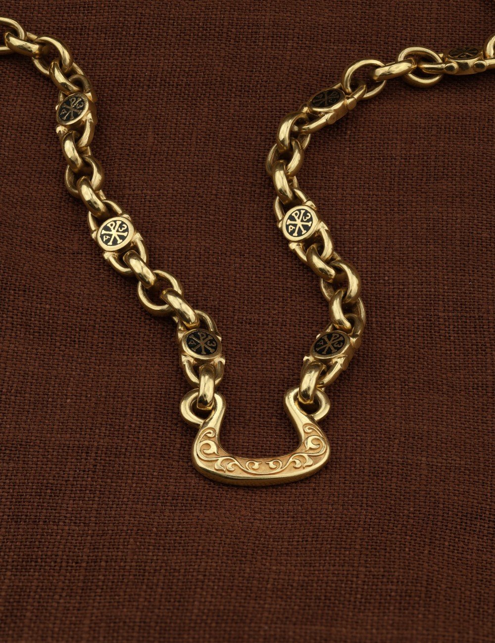 Цепь из лимонного золота c эмалью