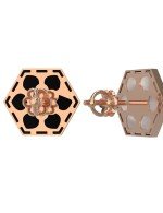 Серьги из золота c ониксом и перламутром