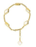 Браслет из лимонного золота c перламутром