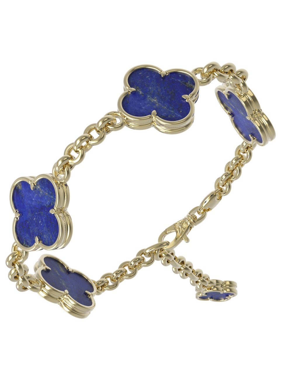 Браслет из лимонного золота c лазуритом