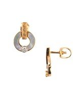 Серьги из золота c бриллиантами и перламутром