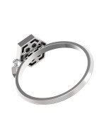 Кольцо из белого золота c бриллиантами и ониксом