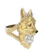 Кольцо из лимонного золота c эмалью