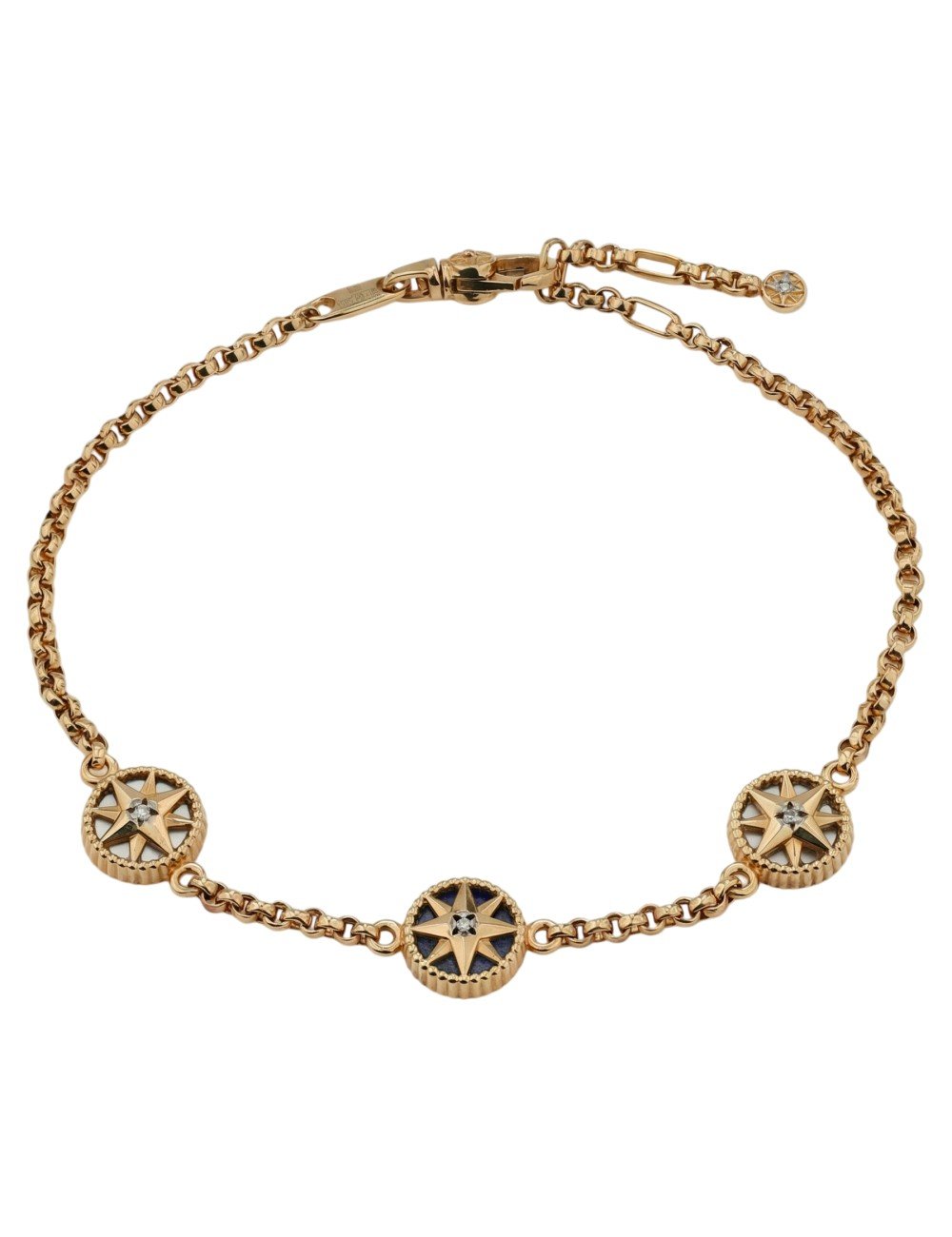 Браслет из золота c бриллиантами, лазуритом и перламутром