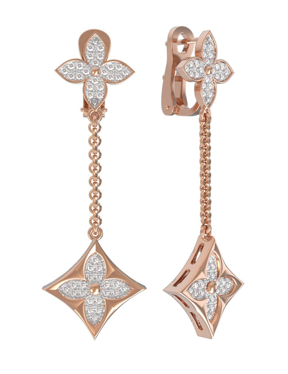 Серьги из золота c бриллиантами