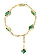 Браслет из лимонного золота c малахитом